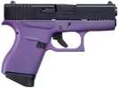 Glock G43 Striker Fired Semi-Auto Pistol 9mm Luger 3.39" Rifled Barrel (2)-6Rd Magazines White Dot Front Sight & Outline Rear Elite Black Cerakote Slide Purple Polymer Finish