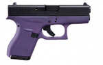 Glock G42 Striker Fired Semi-Auto Pistol .380 Auto 3.26" Carbon Steel Barrel (2)-6Rd Single Stack Magazines White Dot Front & Outline Rear Sights Elite Black Slide Purple Cerakote Finish