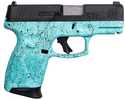 Taurus G3 Compact Striker Fired Semi-Auto Pistol 9mm Luger 3.2" Rifled Barrel (3)-12Rd Magazines Fixed White Dot Front & Adjustable Rear Sights Textured Polymer Grips Black Slide Cyan Blue With Spatter Finish
