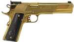 Iver Johnson Eagle XL Semi-Automatic Pistol 10mm 6" Barrel (1)-8Rd Magazine Black Wood Grips Gold Finish