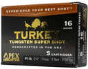 Apex Turkey TSS Shotgun Ammo 16 Gauge 2-3/4 in. 1-5/8 Oz #9 Tungsten Shot 5 Rounds Model: PT16-9