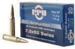 7.5X55mm Swiss 174 Grain FMJ 20 Rounds Prvi Partizan Ammunition