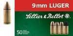 9mm Luger 50 Rounds Ammunition Sellier & Bellot 140 Grain Full Metal Jacket
